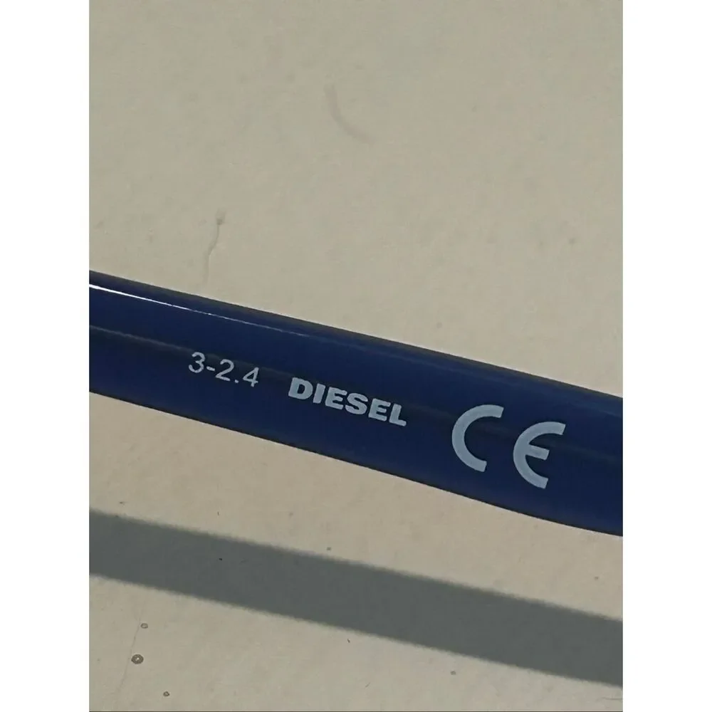 Diesel DL5073 Clear Lens Glasses Dark Brown Tortoise Frame Blue Arms NEW